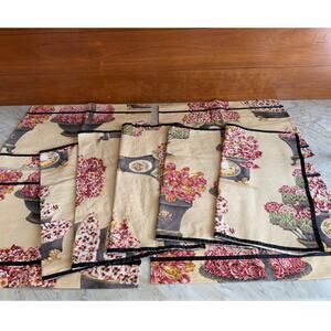 Boutique Pink & Red Floral Print Placemat & Napkin Set